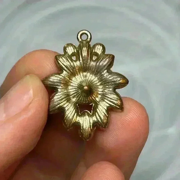 Vintage Black and Clear Crystals Pendant - Picture 3 of 5